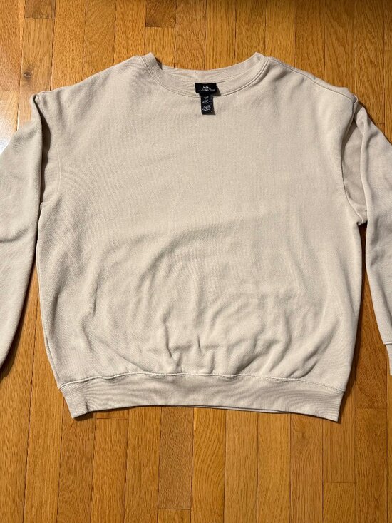 H&M Other - H&M Beige Relaxed Fit Blank Crew Neck Sweater Size M